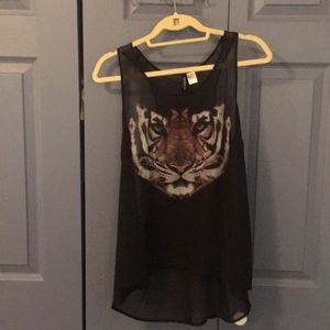 Sheer Tiger Tank Top